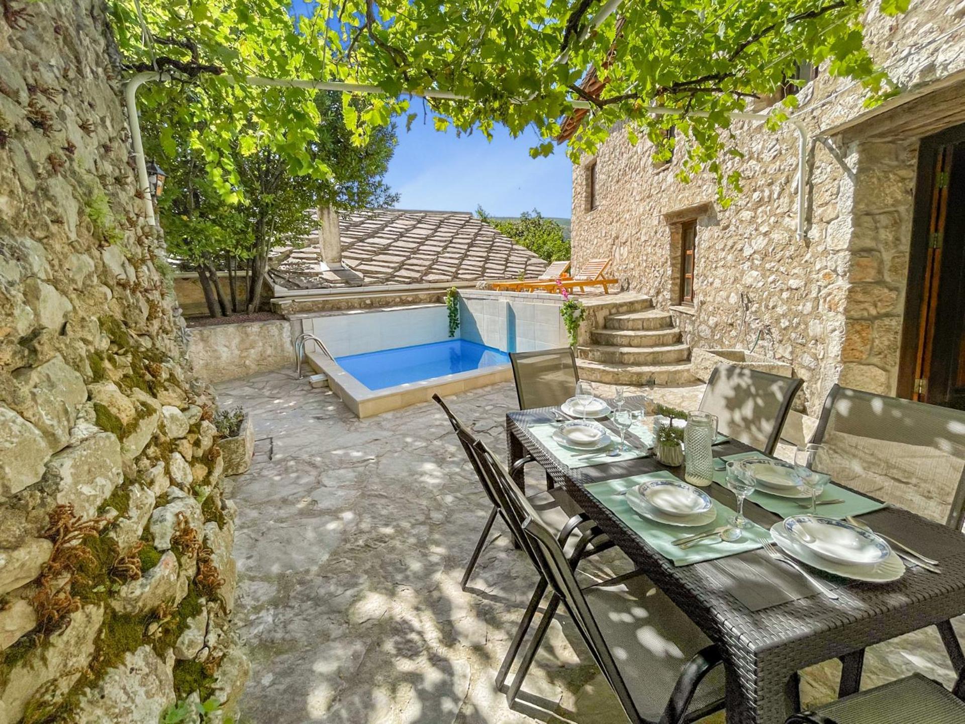 Villa Historic Pocitelj With Pool And Incredible Views On The River And Landmarks Bagian luar foto